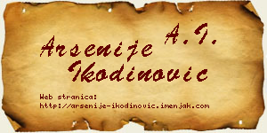 Arsenije Ikodinović vizit kartica